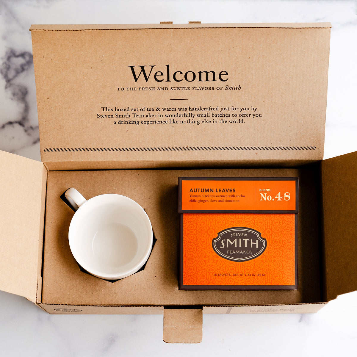 Autumn Leaves Teacup Gift Set Afternoon Sip Pick